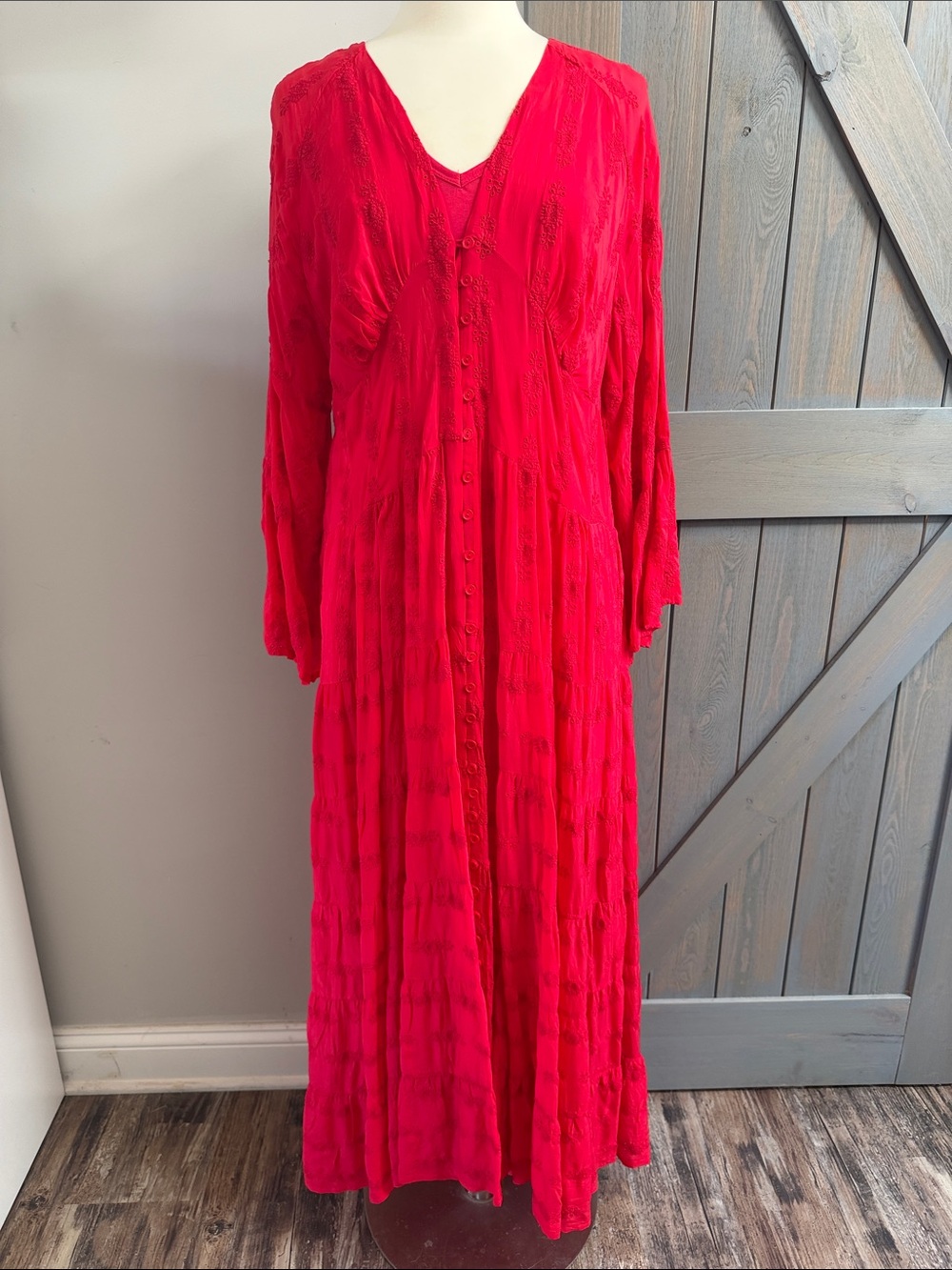 Johnny Was Bonnie Adenium Dress Red Size Large - Picture 5 of 9